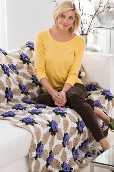 Crochet Pansy Afghan