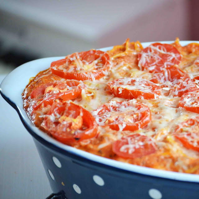 Roasted Garlic Cheese Baked Spaghetti Roasted Garlic Cheese Baked Spaghetti