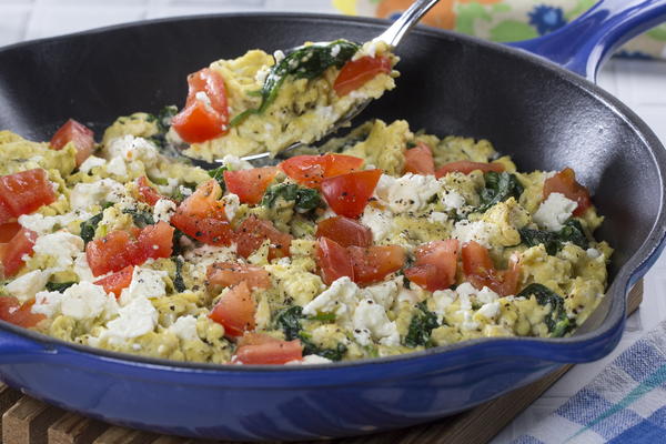 Spinach Feta Cheese Scramble