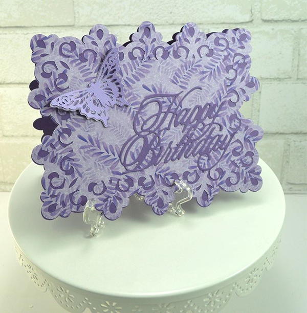 Pretty Purple Cricut Birthday Card Pretty Purple Cricut Birthday Card