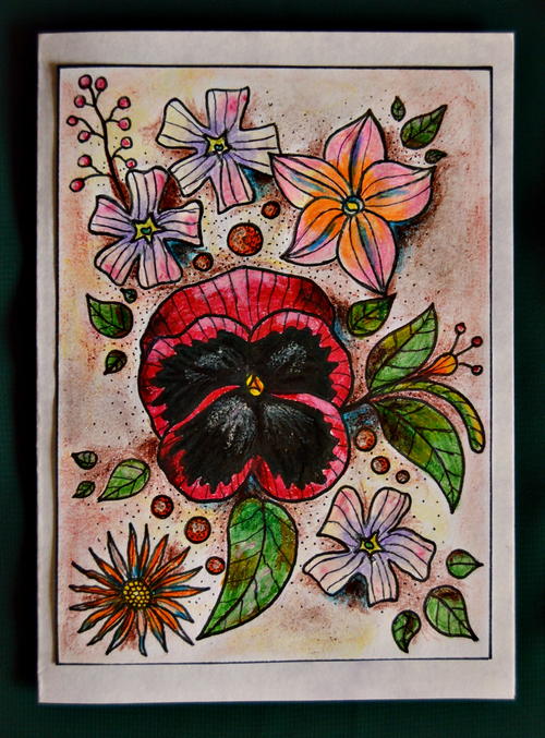 Floral Fusion Homemade Birthday Card Floral Fusion Homemade Birthday Card