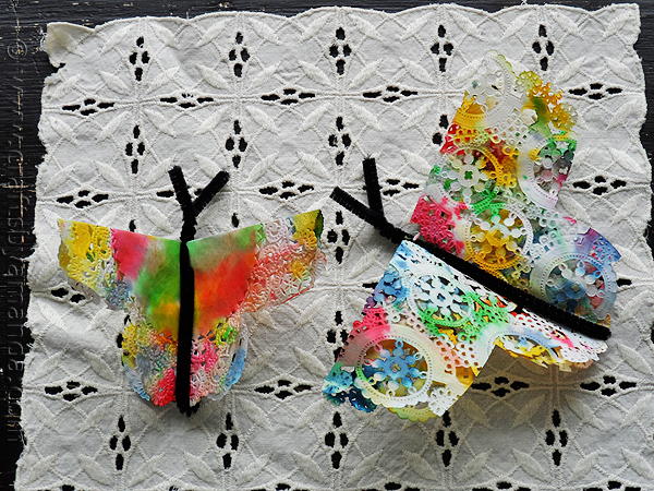 Tie Dyed Paper Doily Butterflies Tie Dyed Paper Doily Butterflies