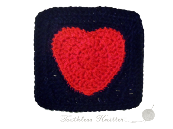 Granny Squares with Heart Granny Squares with Heart