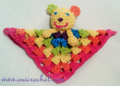 Mini Rainbow Bear and Cat Lovey Blanket Patterns
