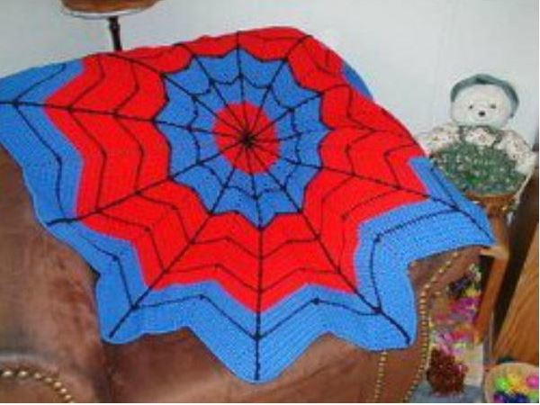 Spiderman Round Ripple Afghan Spiderman Round Ripple Afghan