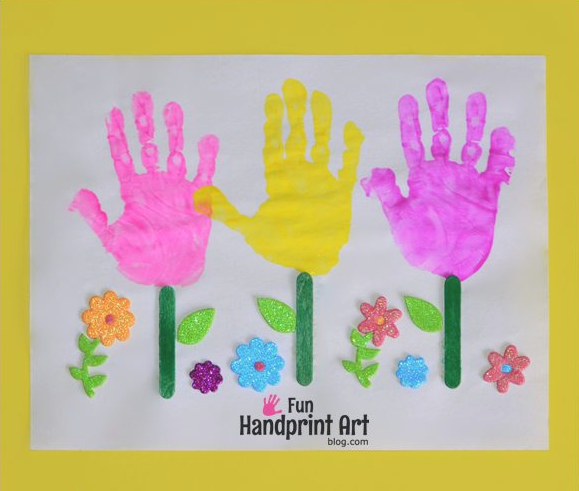 Cheerful Handprint Flowers Garden Cheerful Handprint Flowers Garden