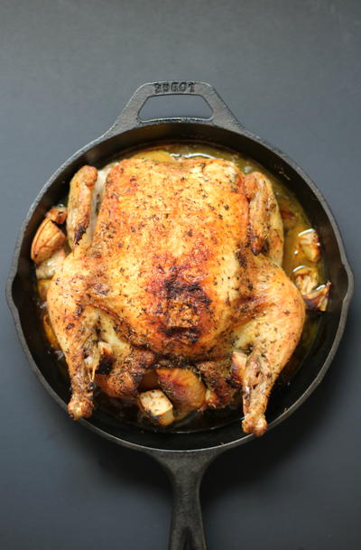 Easy Cast Iron Whole Roasted Chicken Easy Cast Iron Whole Roasted Chicken