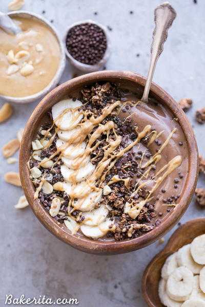 Chocolate Peanut Butter Banana Smoothie Bowl Chocolate Peanut Butter Banana Smoothie Bowl