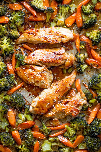 Sheet Pan Korean Chicken and Vegetables Sheet Pan Korean Chicken and Vegetables