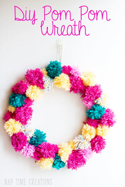 Spring Pom Pom Wreath Spring Pom Pom Wreath