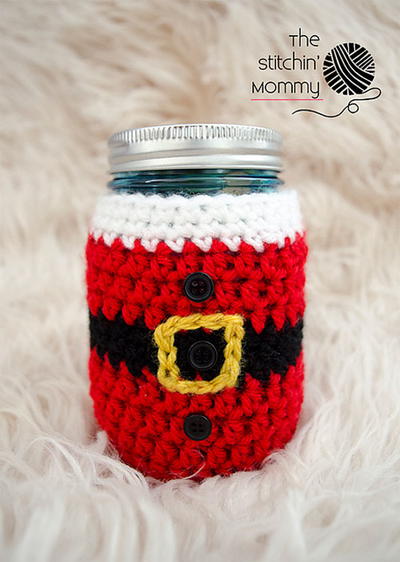 Little Santa Mason Jar Cozy