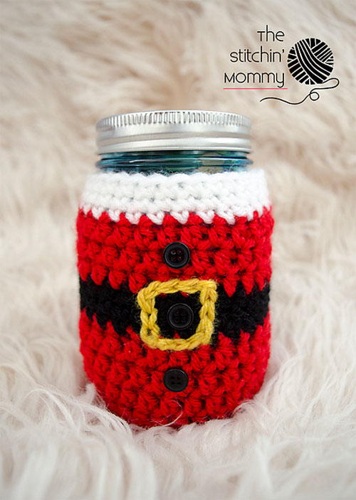 Little Santa Mason Jar Cozy Little Santa Mason Jar Cozy