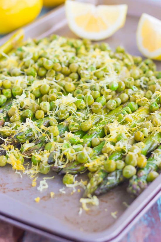 Roasted Asparagus and Peas with Lemon