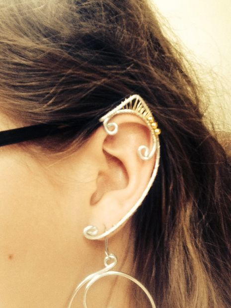 Crystal and Wire Elven Ear Cuff