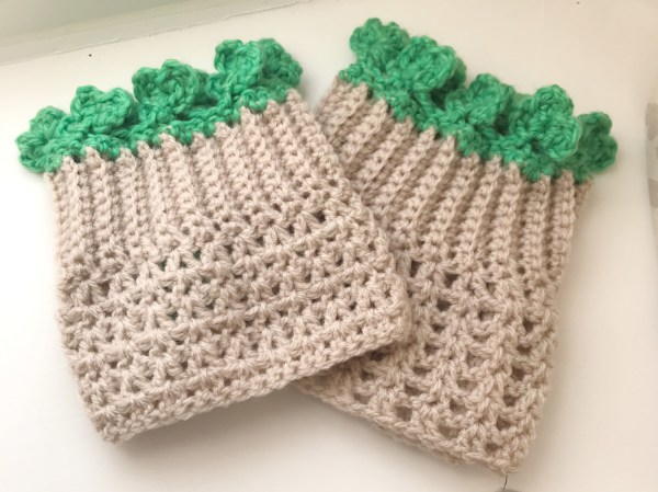 Shamrock Boot Cuff Pattern AllFreeCrochet.com