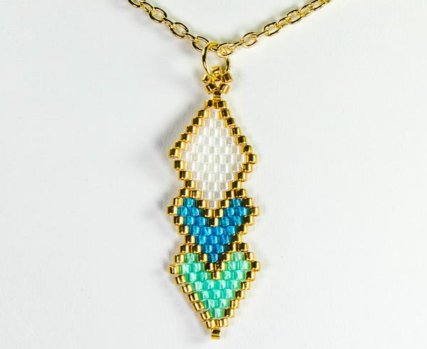 Brick Stitch Diamond Shaped Pendant Brick Stitch Diamond Shaped Pendant