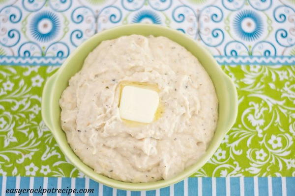 Slow Cooker Cheesy Buttermilk Ranch Mashed Cauliflower Slow Cooker Cheesy Buttermilk Ranch Mashed Cauliflower