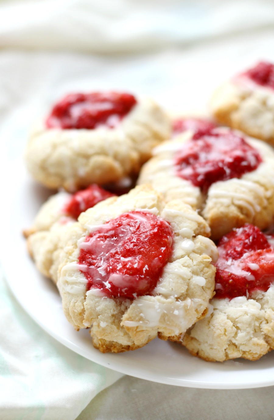 Paleo Strawberry Coconut Thumbprint Cookies | FaveGlutenFreeRecipes.com