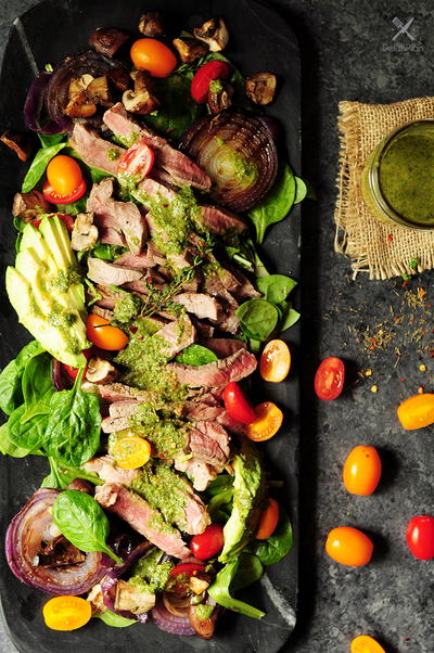 Steak Salad with Chimichurri Sauce Steak Salad with Chimichurri Sauce