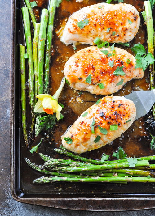 Sheet Pan Honey Apricot Chicken and Asparagus Sheet Pan Honey Apricot Chicken and Asparagus