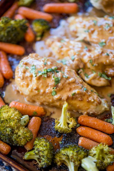 Sheet Pan Peanut Chicken and Vegetables Sheet Pan Peanut Chicken and Vegetables