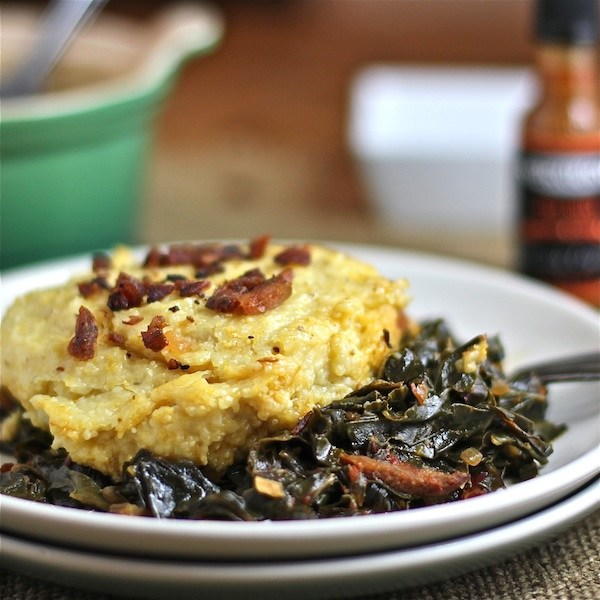 Cheesy Grits and Smokey Greens Casserole