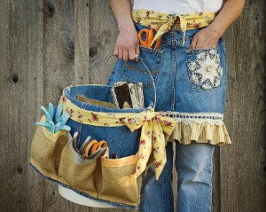 Denim Apron and Basket for Mom