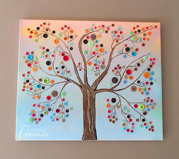 Beautiful Button Tree Art Beautiful Button Tree Art