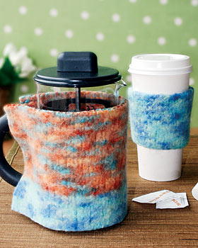 Amazing Felted Knit Coffee Cozies
