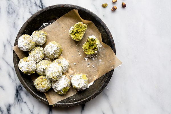 Matcha Lime Snowball Cookies Matcha Lime Snowball Cookies