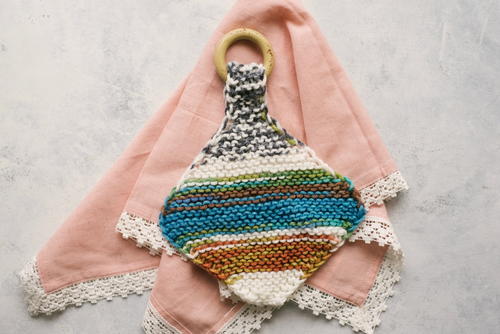 Easy Garter Stitch Baby Teether Easy Garter Stitch Baby Teether