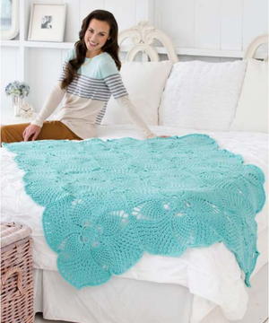 Tropical Pineapple Squares Crochet Blanket