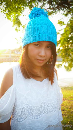 The Easiest Ribbed Blue Beanie Hat The Easiest Ribbed Blue Beanie Hat