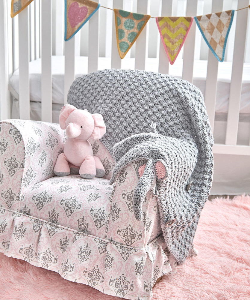 crochet elephant baby blanket