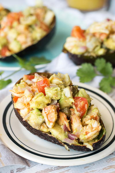 Chili-Lime Shrimp Stuffed Avocado Shells Chili-Lime Shrimp Stuffed Avocado Shells