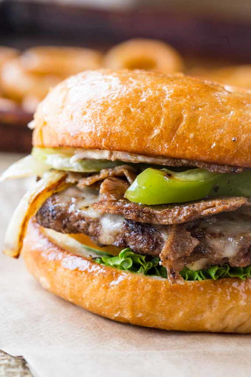 Philly Cheese Steak Burgers Philly Cheese Steak Burgers
