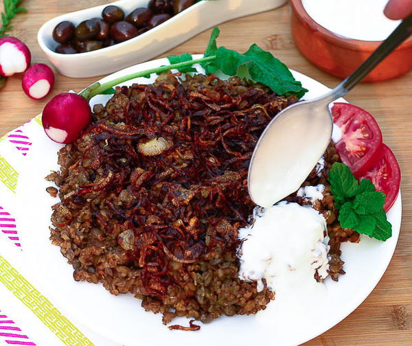 Mujadara with Bulgar Mujadara with Bulgar