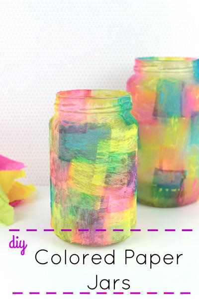 DIY Colored Paper Mason Jars DIY Colored Paper Mason Jars