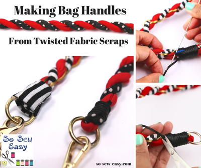 Bag Handles From Twisted Fabric Scraps