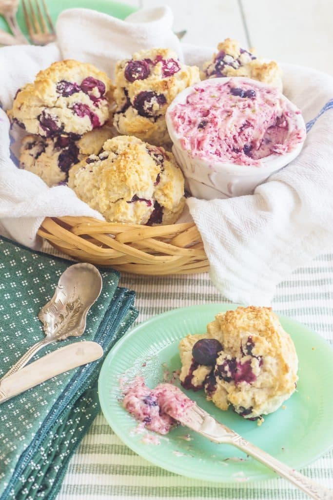 Southern Blueberry Cream Drop Biscuits