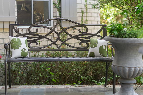 Bright Tropical Leaf Throw Pillows with Cricut Bright Tropical Leaf Throw Pillows with Cricut