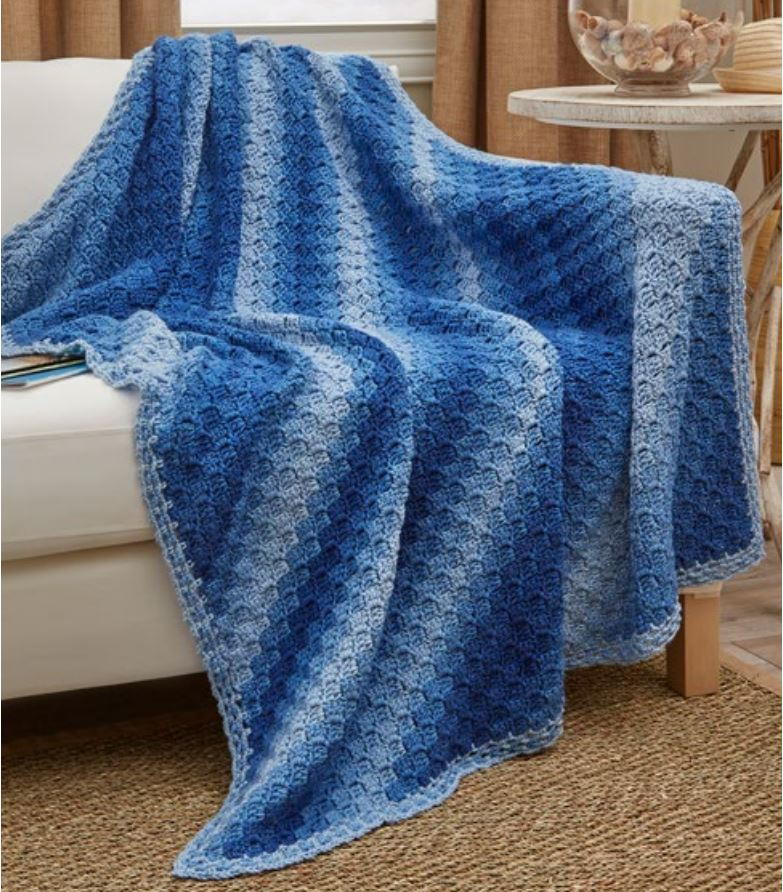 Ombre Ocean Corner to Corner Afghan