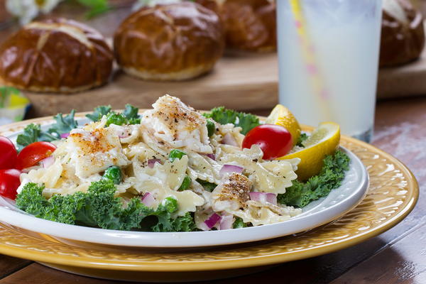 Chilled Pasta and Catfish Toss