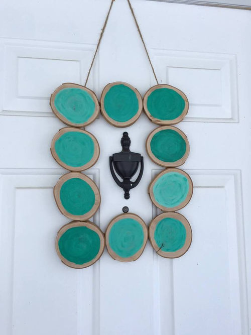 Watercolor Wood Slice Wreath Watercolor Wood Slice Wreath