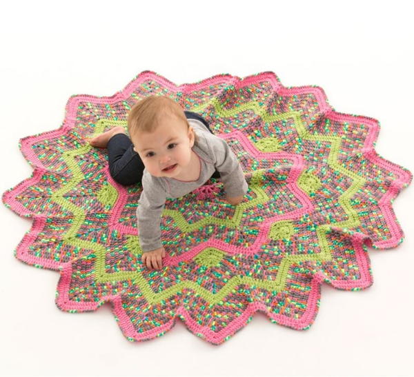 Sunburst Round Baby Afghan Sunburst Round Baby Afghan