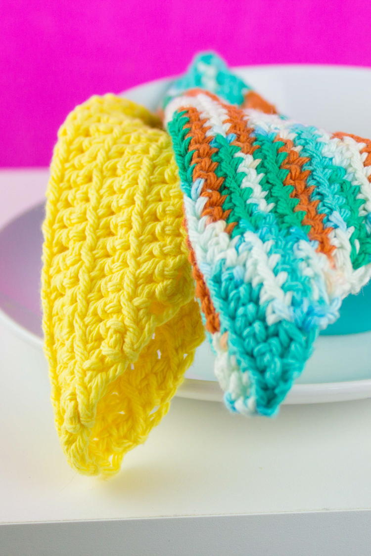 Diagonal Crochet Dishcloth