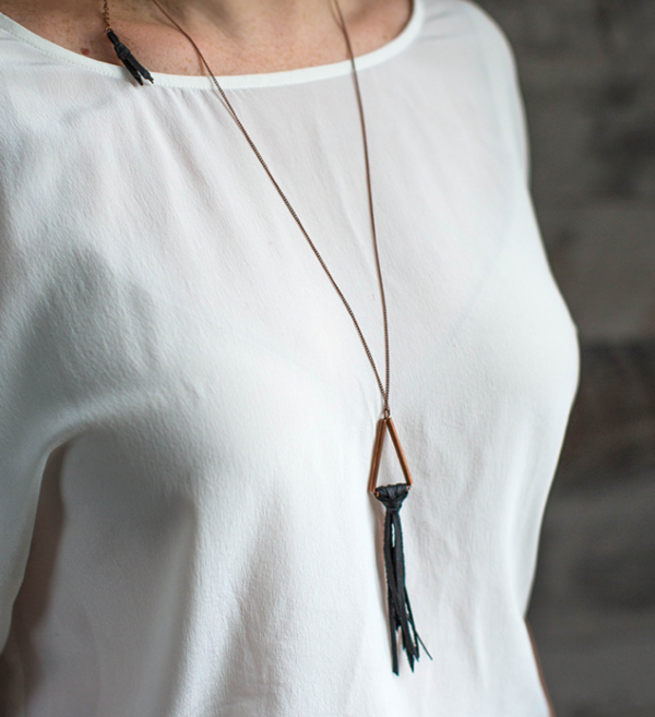 Copper and Leather DIY Tassel Necklace Copper and Leather DIY Tassel Necklace