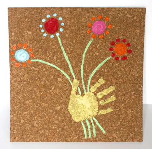 "Hands-On" Painted Cork Board Craft