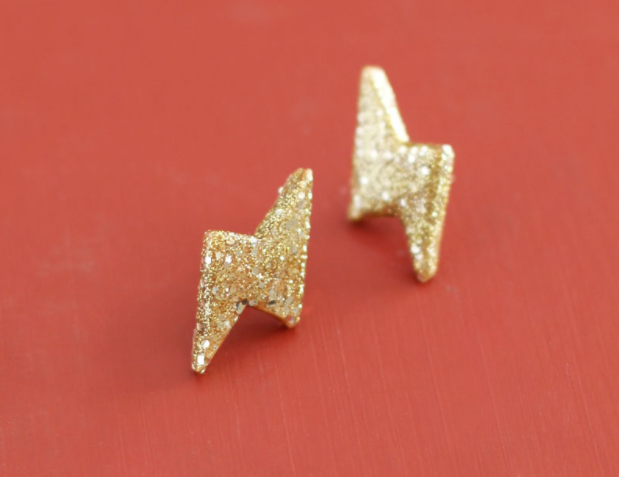 Gold Thunderbolt DIY Earrings Gold Thunderbolt DIY Earrings