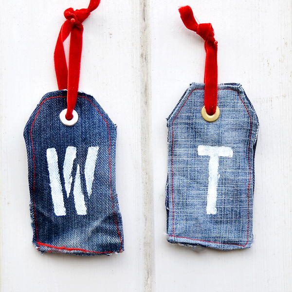 Upcycled Denim Gift Tags Upcycled Denim Gift Tags